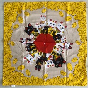 Japanese Lucky Cat handkerchief